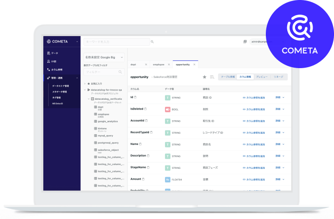 COMETAの画面サンプル画像